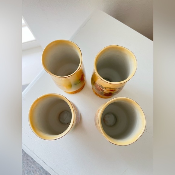 R.S. Stamped Set Of Glasses | Lot Of 4 | Maker Unknown | Floral. - Picture 2 of 7